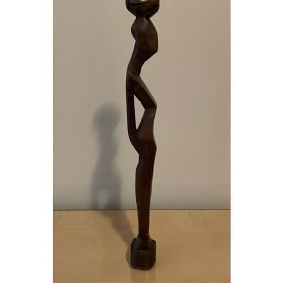 Figurine - Abstract Carved Female Tribal Wooden Figurine - Picture 5 of 12